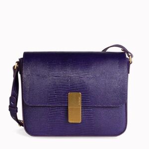 Like New! Ateliers Auguste Mini Monceau Eggplant Lizard Gold Edition